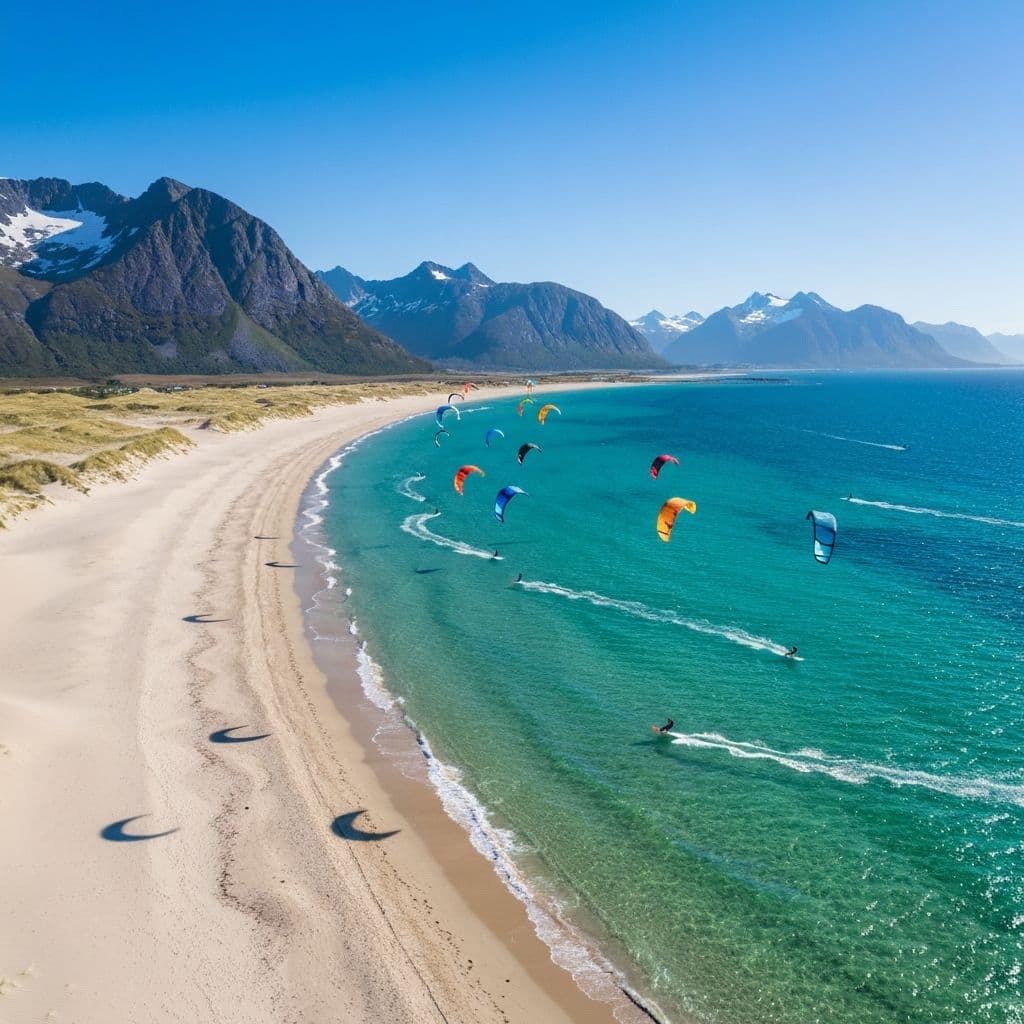 Kitesurf på strand